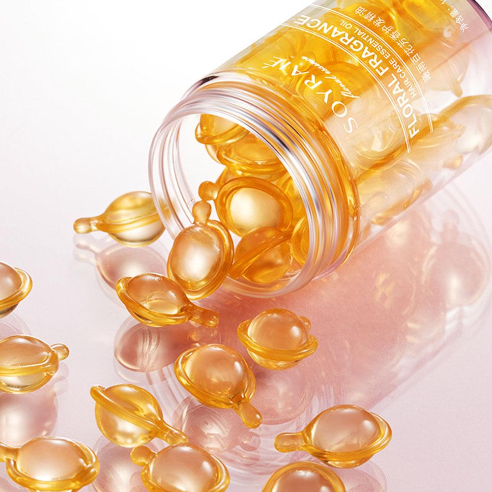30pcs Hair Care Vitamin Capsules Rose, Lily Extract Hair Treatment Oil Repair Damag.