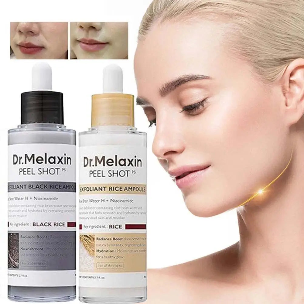 Dr. Melaxin Rice Exfoliating Serum & Facial Care Kit - Moisturizing Stick, Anti-Wrinkle Eye Cream Cleanser Skincare