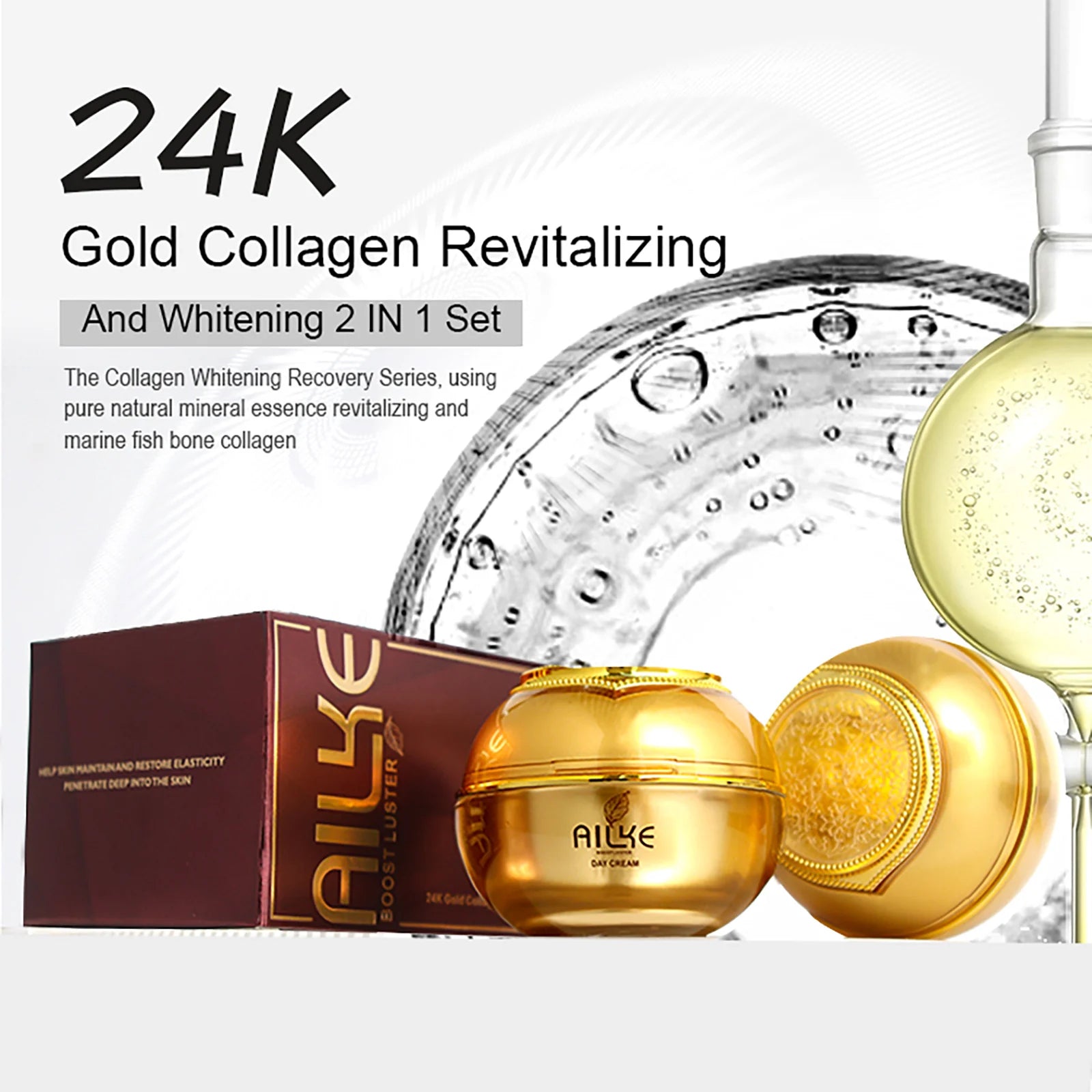 AILKE 24K Collagen Facial Whitening Set,