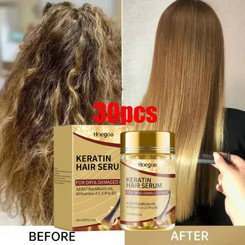 Magic Hair Vitamin Capsule Keratin Oil Fast Restore Hair Soft Smooth Shiny Deep Moisturizer Frizzy Dry Scalp Hair Care Products