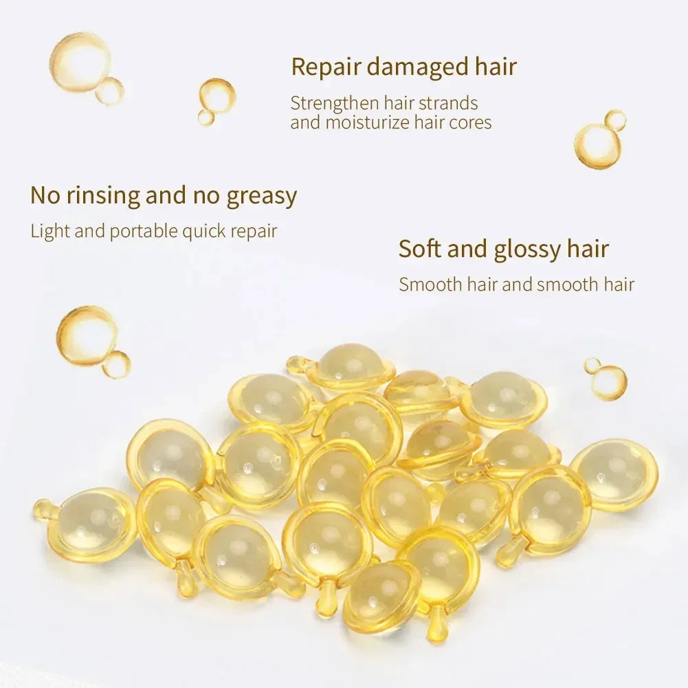 Magic Hair Vitamin Capsule Keratin Oil Fast Restore Hair Soft Smooth Shiny Deep Moisturizer Frizzy Dry Scalp Hair Care Products