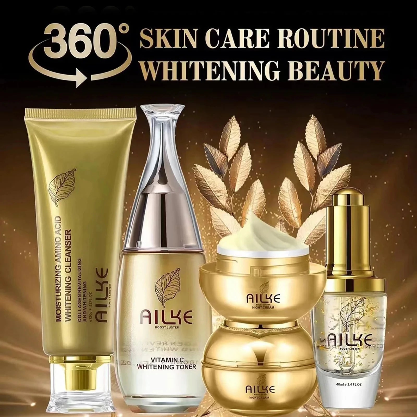 AILKE 24K Collagen Facial Whitening Set,
